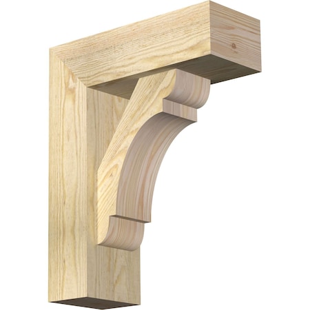 Ekena Millwork Olympic Block Rough Sawn Bracket w/ Offset Brace, Douglas Fir, 6"W x 16"D x 20"H BKT0604X16X20OLY05RDF